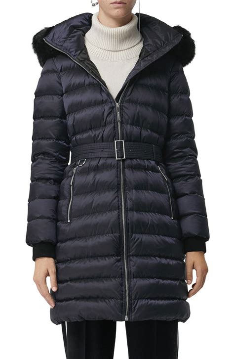 limefield genuine shearling hood puffer coat burberry|Burberry Coats and Jackets for Women .